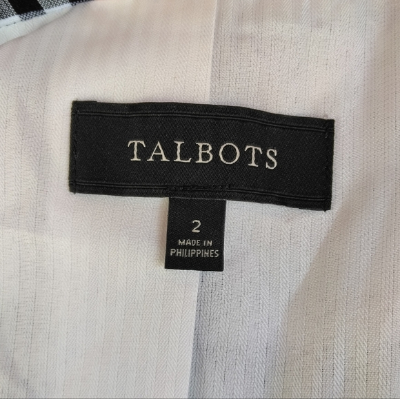 Talbots Wesley Linen Cotton Blend Notched Collar Gingham Blazer Size 2 - Picture 8 of 9